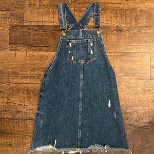 Denim overall dress!